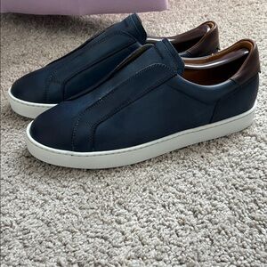 Magnanni Dark Blue and Brown Sneakers